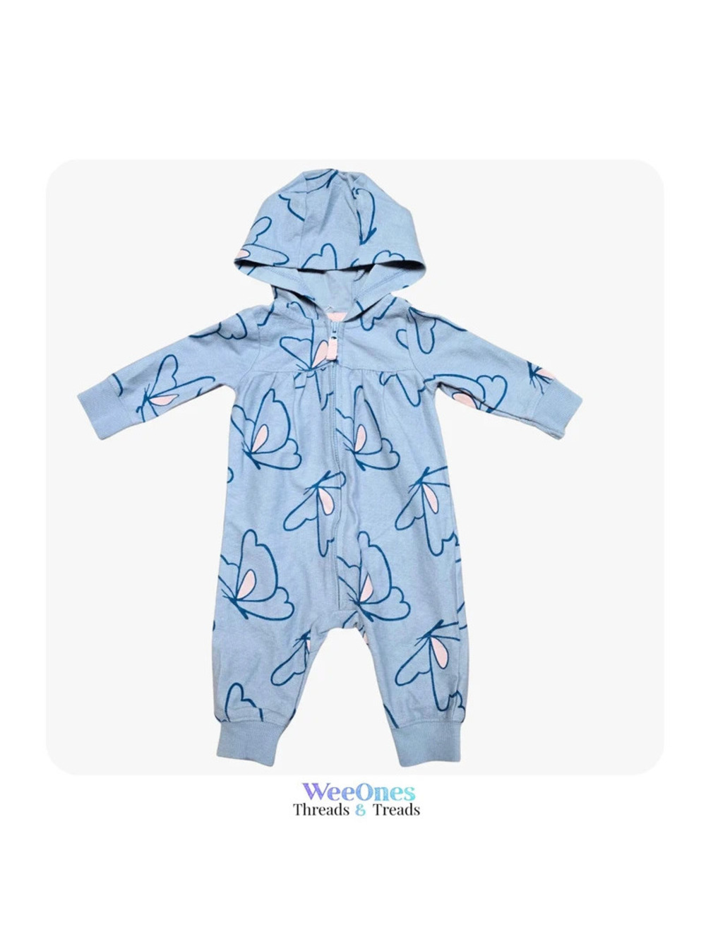 Carter’s Baby Girl Butterfly Hooded Romper/Jumpsuit 3M